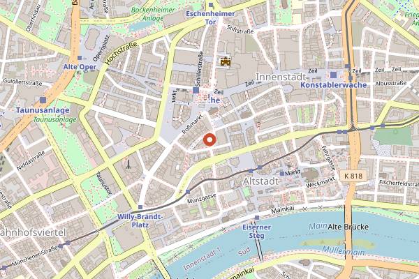Map showing Wacker's Kaffee in Frankfurt