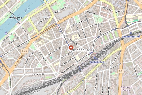 Map showing Apfelwein Wagner in Frankfurt