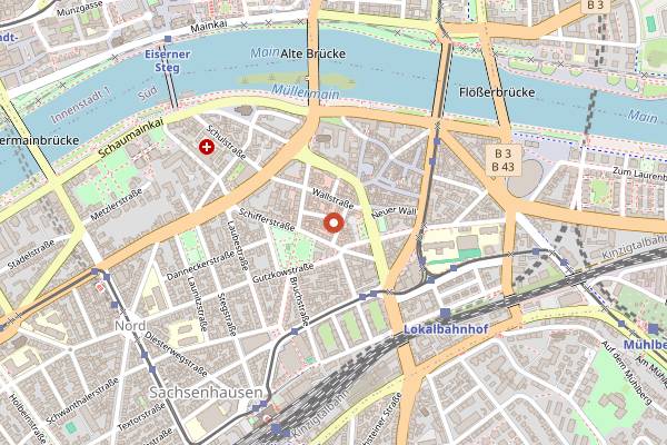 Map showing Ebbelwoi Unser in Frankfurt