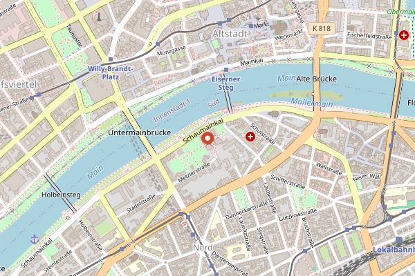 Map showing Emma Metzler in Frankfurt