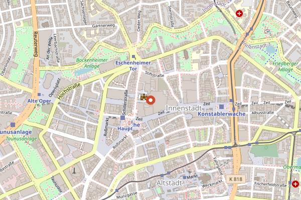 Map showing GRETA OTO in Frankfurt