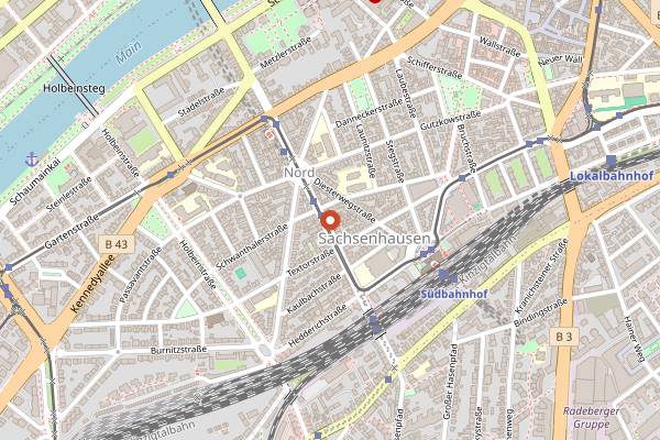Map showing Zum Gemalten Haus in Frankfurt