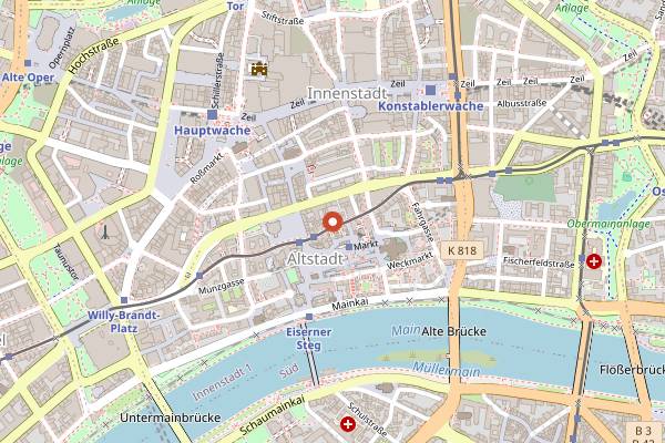 Map showing Iimori Macaron Baking Class in Frankfurt