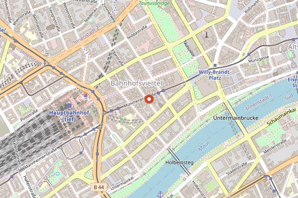 Map showing Bayram Kebap-Haus in Frankfurt