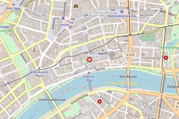 Map showing Frankfurter Weihnachtsmarkt in Frankfurt