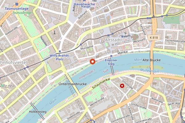 Map showing Mainfest in Frankfurt