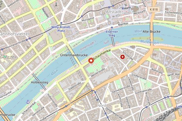 Map showing Museumsuferfest in Frankfurt