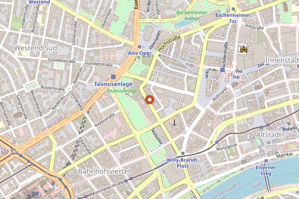 Map showing MAIN TOWER Restaurant & Lounge in Frankfurt