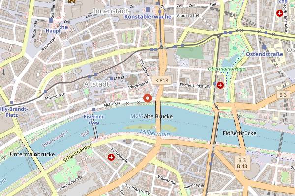 Map showing Seven Swans in Frankfurt