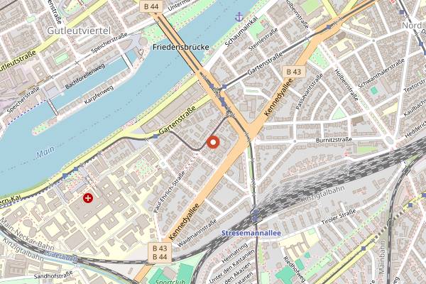 Map showing the dune in Frankfurt