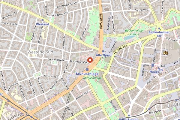 Map showing Zenzakan in Frankfurt