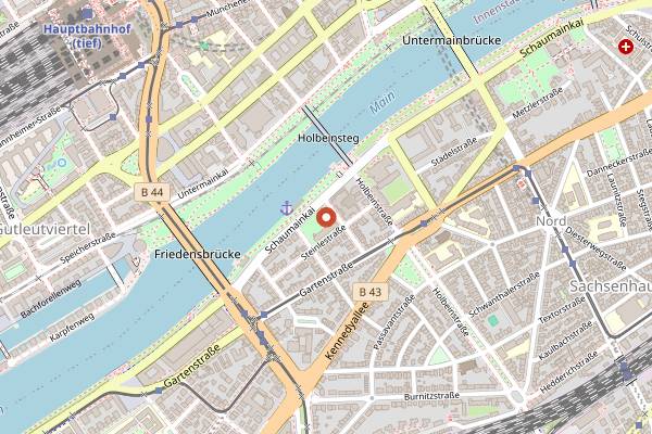 Map showing Café im Liebieghaus in Frankfurt