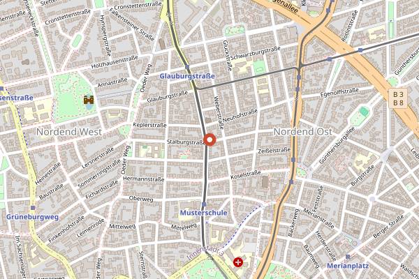 Map showing Eis Christina in Frankfurt
