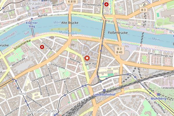 Map showing Klapper 33 in Frankfurt