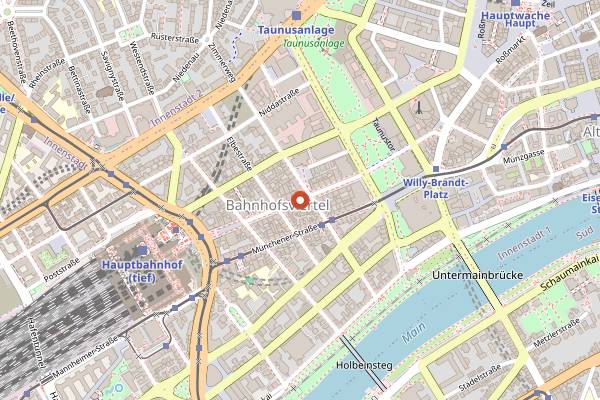 Map showing Kaisermarkt in Frankfurt