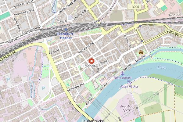 Map showing Markthalle Höchst in Frankfurt