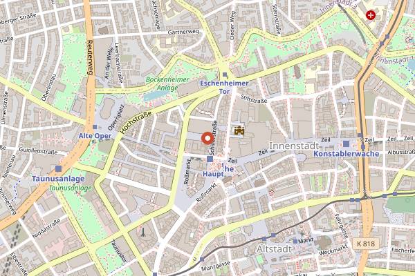Map showing Schillermarkt in Frankfurt