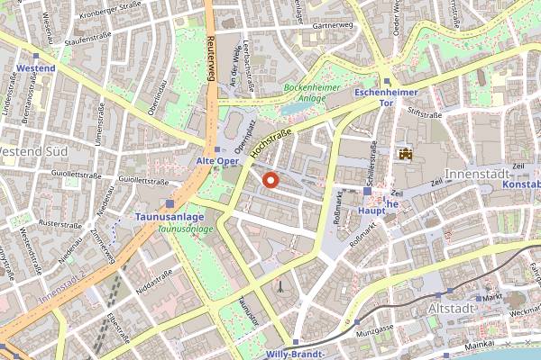 Map showing Jazzkeller in Frankfurt