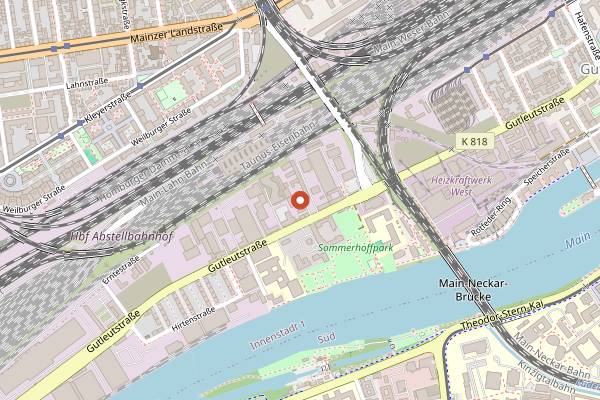 Map showing Tanzhaus West in Frankfurt