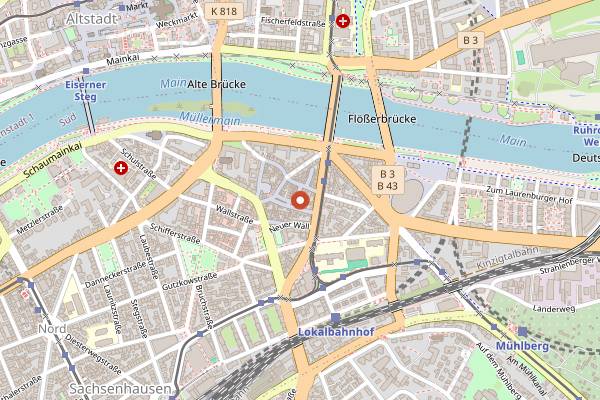 Map showing Lorsbacher Thal in Frankfurt