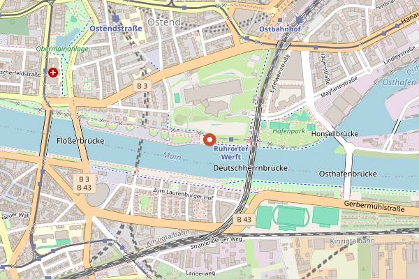 Map showing OOSTEN Realwirtschaft am Main in Frankfurt