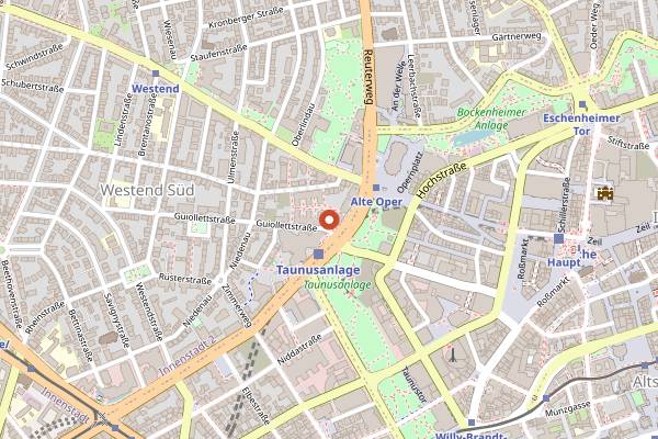 Map showing Zenzakan in Frankfurt