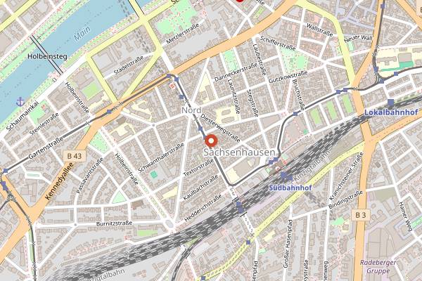 Map showing Zum Gemalten Haus in Frankfurt