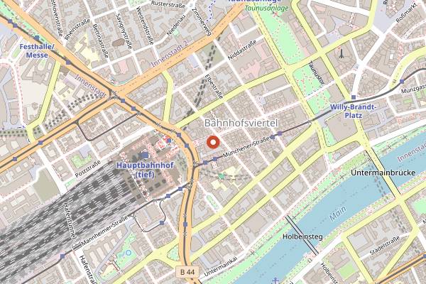 Map showing Der Fette Bulle in Frankfurt