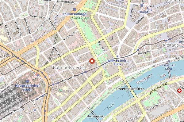 Map showing Eis Fontanella in Frankfurt