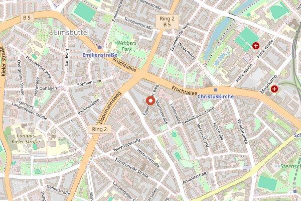 Map showing Baeckerei Meier in Hamburg