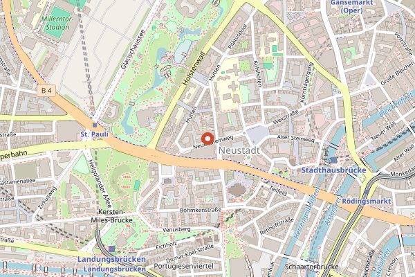 Map showing Dat Backhus Neuer Steinweg in Hamburg