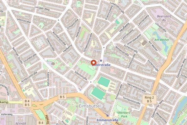 Map showing Nur Hier Osterstrasse in Hamburg
