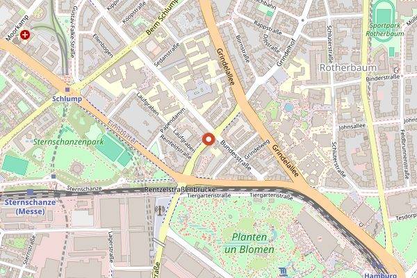 Map showing Nur Hier Rentzelstrasse in Hamburg