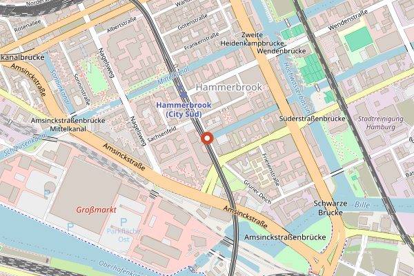 Map showing Kehrwieder Kreativbrauerei in Hamburg
