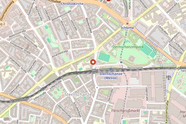 Map showing Kimo Falafel in Hamburg
