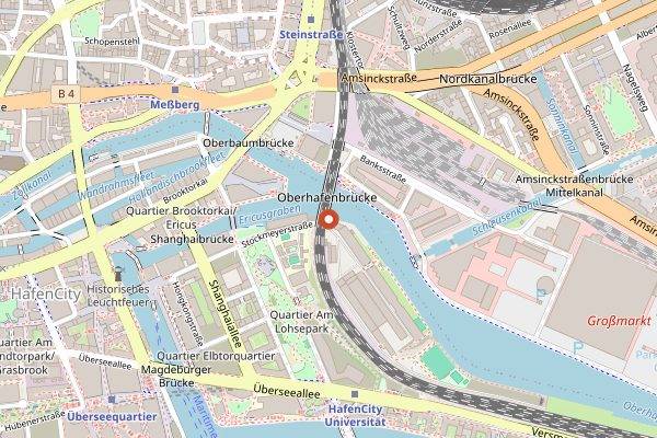 Map showing Oberhafen-Kantine in Hamburg