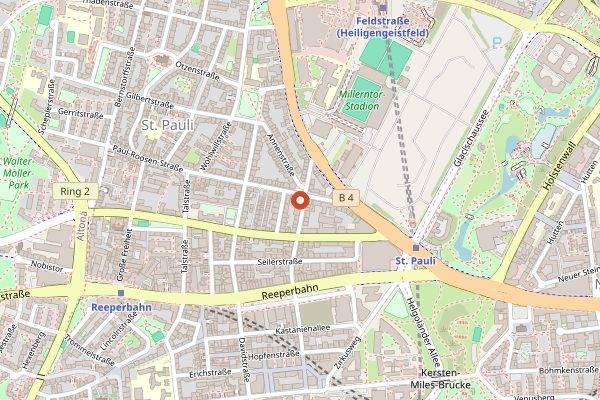 Map showing Cafe Miller in Hamburg
