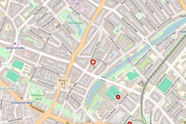 Map showing Gsellmanns in Hamburg