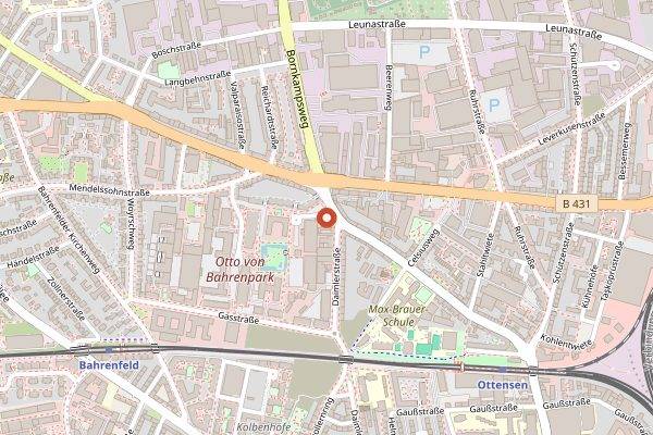 Map showing Kochschule Hamburg in Hamburg