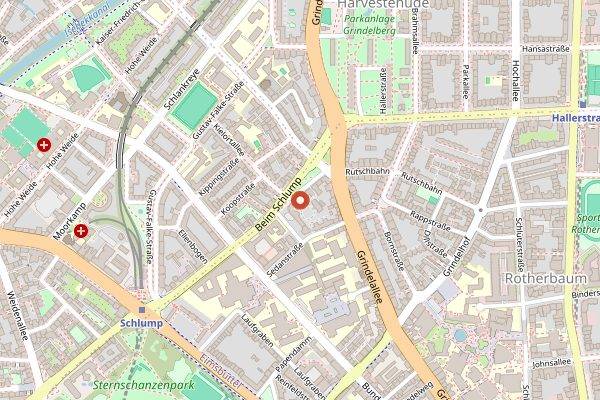 Map showing Hadley's Cafe Bar in Hamburg