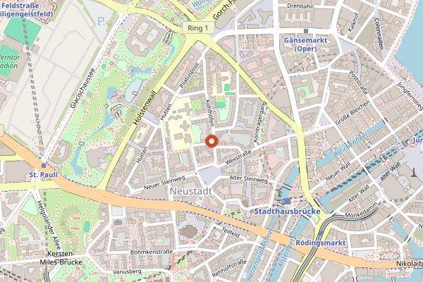 Map showing Loving Hut Neustadt in Hamburg