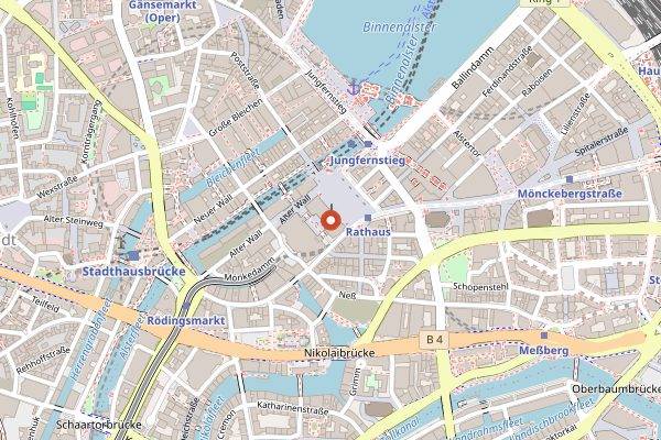 Map showing Hamburg Christmas Markets in Hamburg