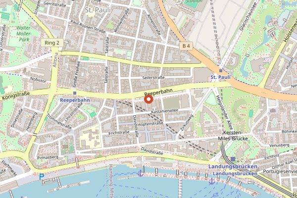 Map showing Reeperbahn Festival in Hamburg