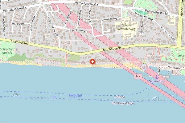 Map showing Strandperle in Hamburg
