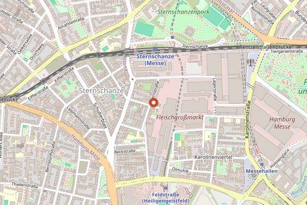 Map showing Erika's Eck in Hamburg