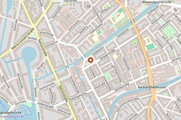 Map showing Wochenmarkt Goldbekplatz in Hamburg