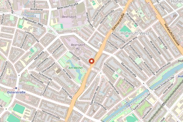 Map showing Birdland in Hamburg