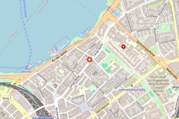 Map showing Cafe Gnosa in Hamburg