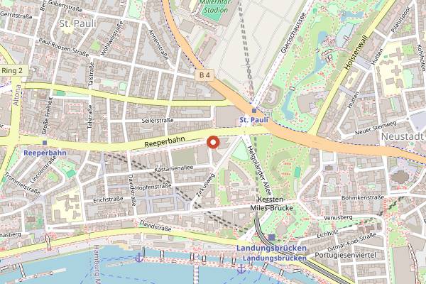 Map showing Clouds Heaven's Bar in Hamburg