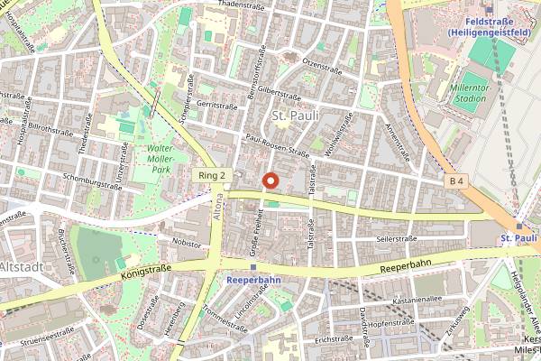 Map showing Indra Club in Hamburg